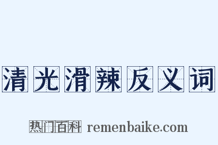 清光滑辣反义词是什么意思的图片